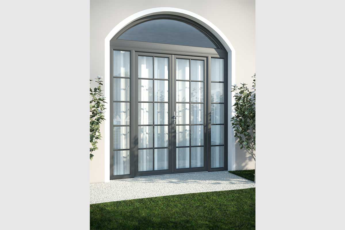 Portes-fenêtres PVC volets bois