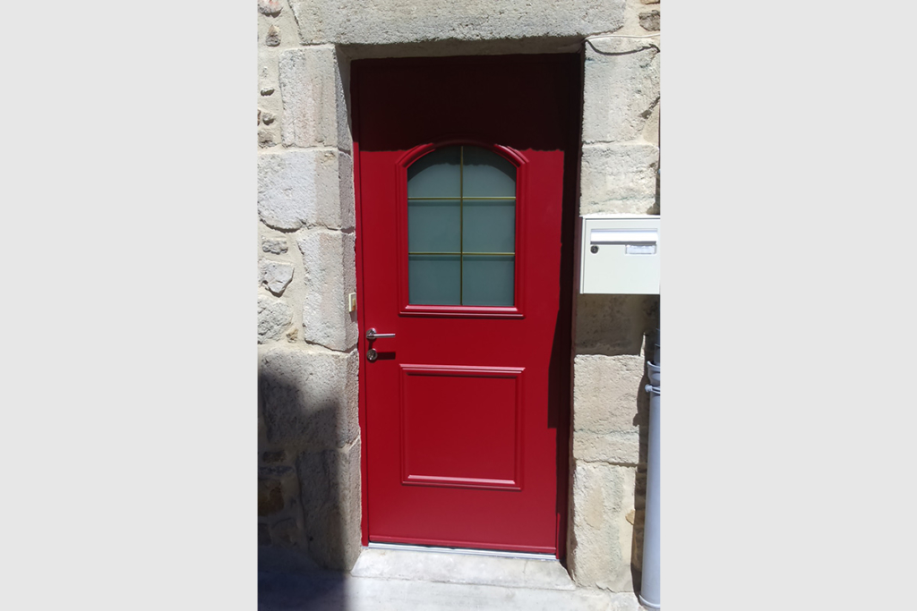 Photo Porte d'entrée aluminium bicolore