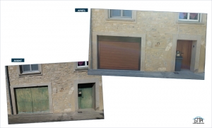 Porte de garage enroulable et porte d'entrée en PVC GMA Fenêtres Alès