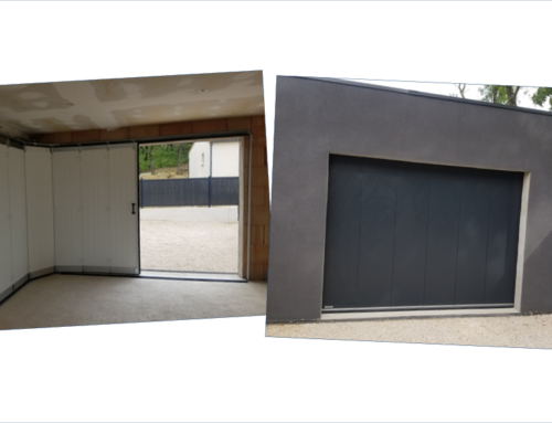 Porte de garage à déplacement latéral en aluminium