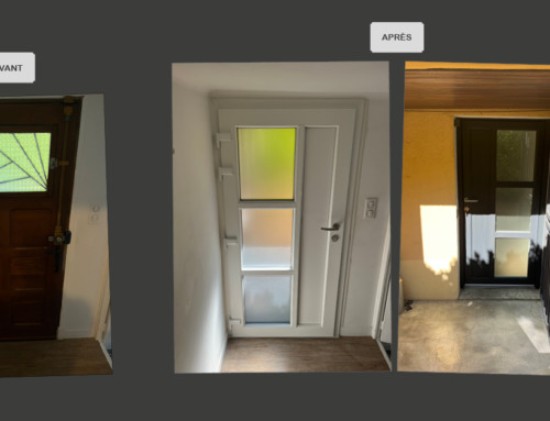 Porte en bois remplacée par une porte en PVC